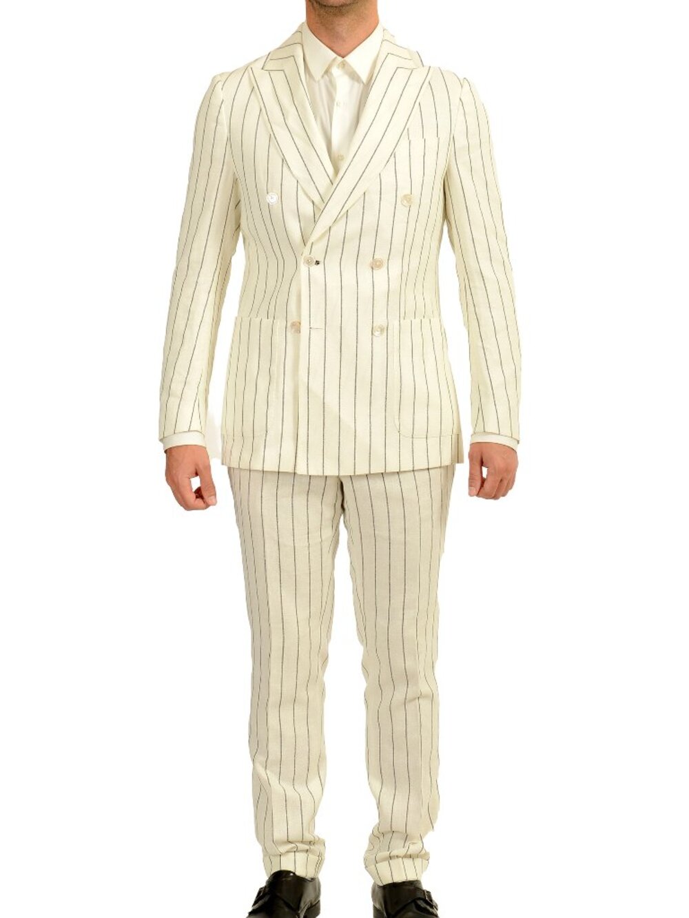 Hugo Boss Men's "C-Huge-2pcs-DB-261" Linen Double Breasted Suit US 38L IT 48L